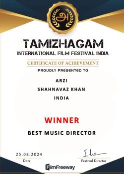 SINGER SHAHNAWAZ KHAN! Best Music Director Award at  Tamizhagam International Film Festival